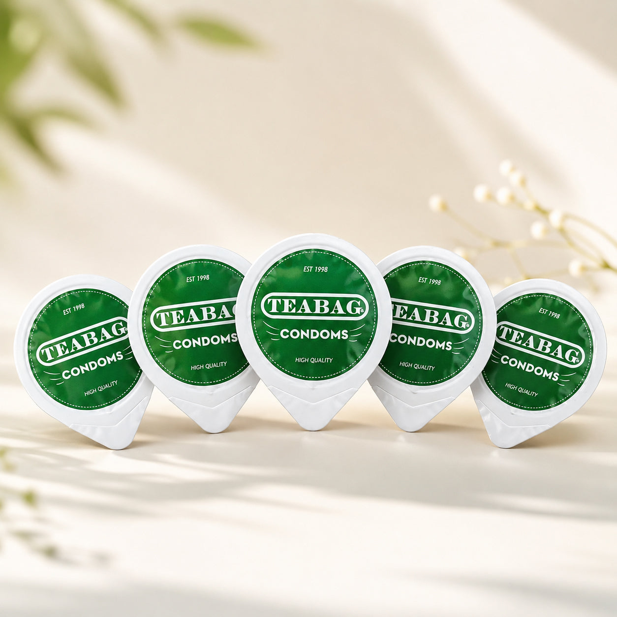 5 Pack of Teabag Condoms